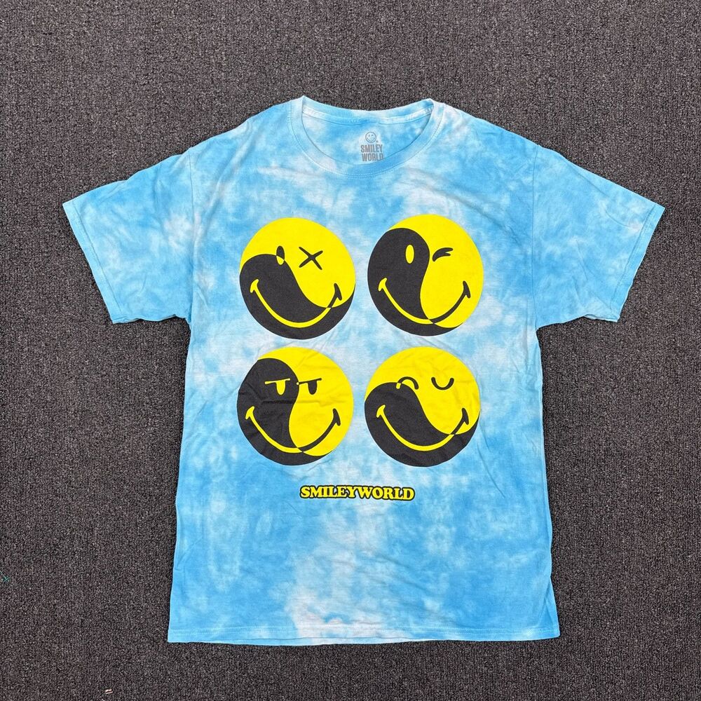 SmileyWorld Graphic T-Shirt Tye Dye Smiley Face Retro Streetwear Size Medium